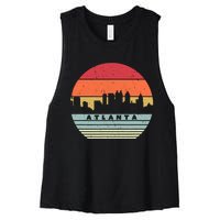 Atlanta Souvenir Shirt. Retro Style USA Skyline Women's Racerback Cropped Tank