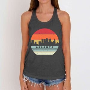 Atlanta Souvenir Shirt. Retro Style USA Skyline Women's Knotted Racerback Tank