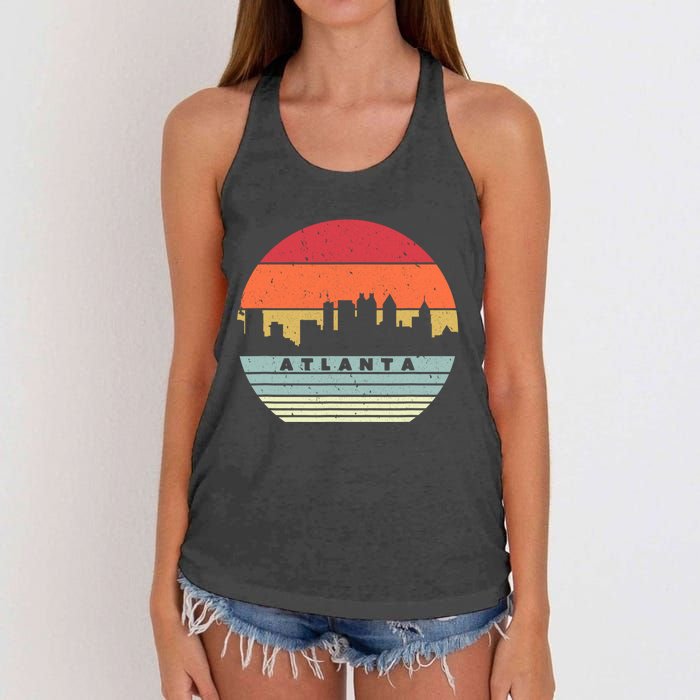 Atlanta Souvenir Shirt. Retro Style USA Skyline Women's Knotted Racerback Tank