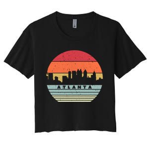 Atlanta Souvenir Shirt. Retro Style USA Skyline Women's Crop Top Tee