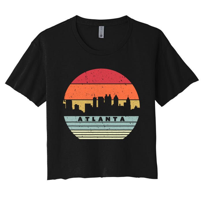 Atlanta Souvenir Shirt. Retro Style USA Skyline Women's Crop Top Tee