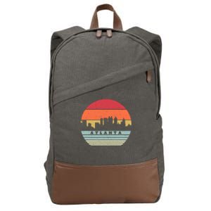 Atlanta Souvenir Shirt. Retro Style USA Skyline Cotton Canvas Backpack