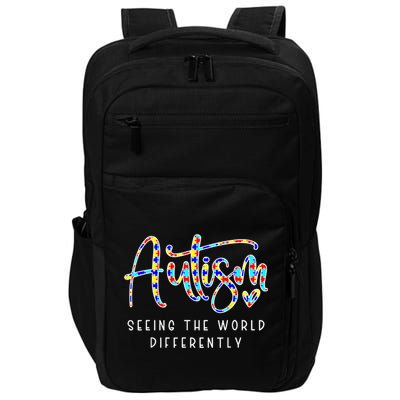 Autism Shirt Seeing The World Differently Autism Awareness Impact Tech Backpack