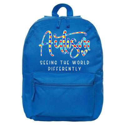 Autism Shirt Seeing The World Differently Autism Awareness 16 in Basic Backpack