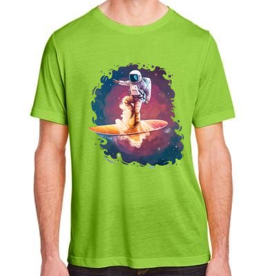 Astronaut Surfing Space Surfer Adult ChromaSoft Performance T-Shirt