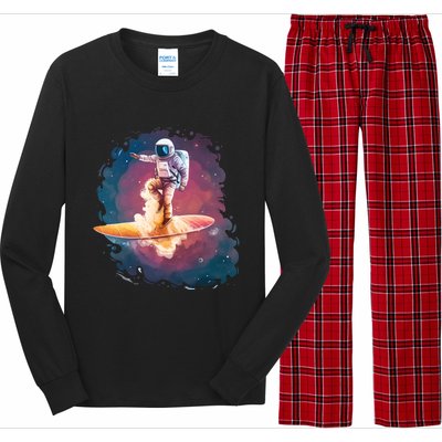 Astronaut Surfing Space Surfer Long Sleeve Pajama Set