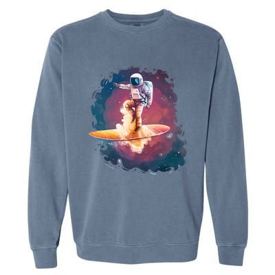 Astronaut Surfing Space Surfer Garment-Dyed Sweatshirt