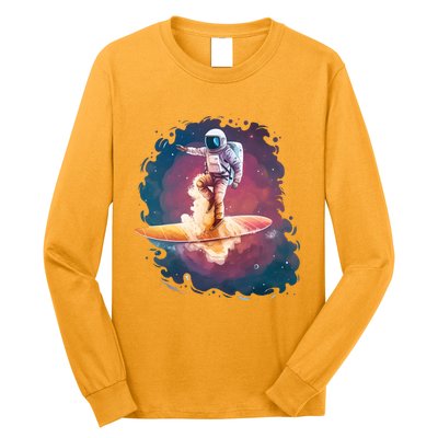 Astronaut Surfing Space Surfer Long Sleeve Shirt