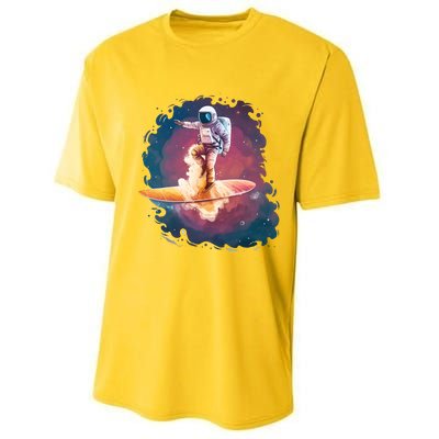 Astronaut Surfing Space Surfer Performance Sprint T-Shirt