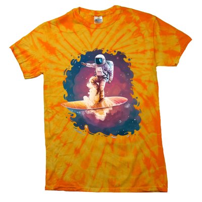 Astronaut Surfing Space Surfer Tie-Dye T-Shirt