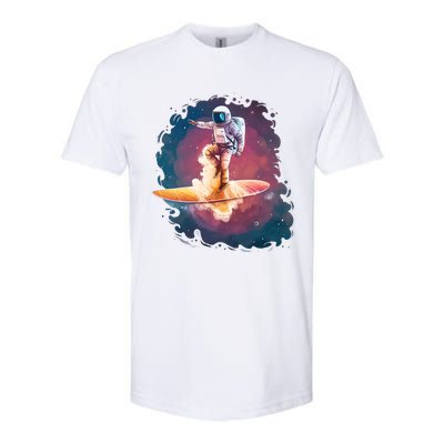 Astronaut Surfing Space Surfer Softstyle CVC T-Shirt