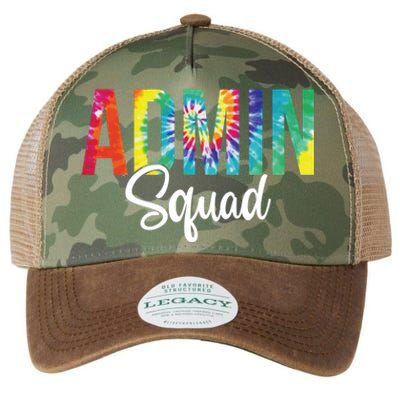 Admin Squad School Admin Assistant Principal Administrator Cool Gift Legacy Tie Dye Trucker Hat