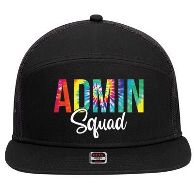 Admin Squad School Admin Assistant Principal Administrator Cool Gift 7 Panel Mesh Trucker Snapback Hat