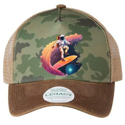 Astronaut Surfing Space Surfer Legacy Tie Dye Trucker Hat