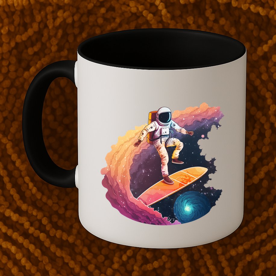Astronaut Surfing Space Surfer Mug