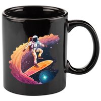Astronaut Surfing Space Surfer 11oz C Handle Ceramic Mug