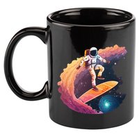 Astronaut Surfing Space Surfer 11oz C Handle Ceramic Mug