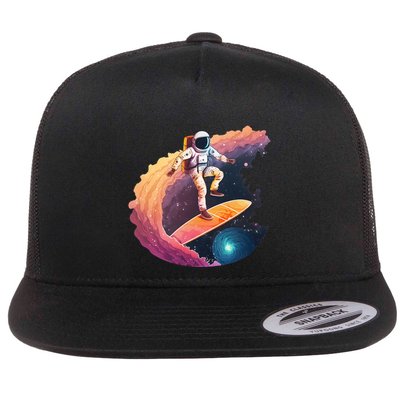 Astronaut Surfing Space Surfer Flatbill Hat