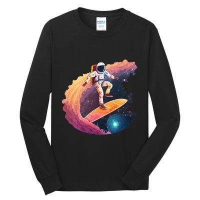 Astronaut Surfing Space Surfer Tall Long Sleeve T-Shirt