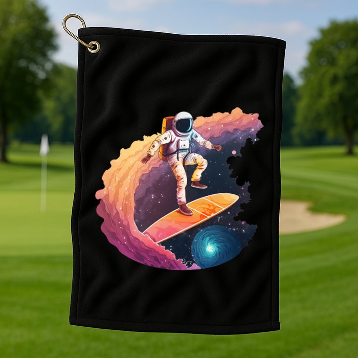 Astronaut Surfing Space Surfer Golf Towel