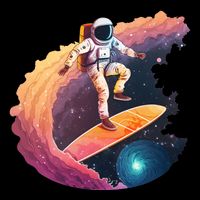 Astronaut Surfing Space Surfer Women's Crop Top Tee