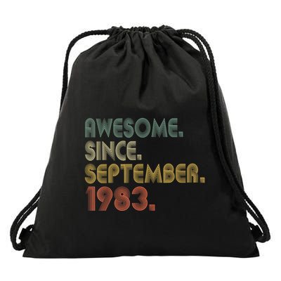 Awesome Since September 1983 40th Birthday Gifts 40 Year Old Drawstring Bag