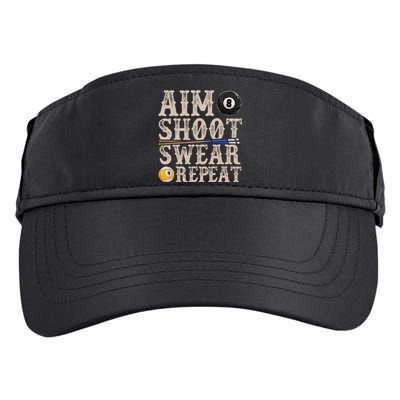 Aim Shoot Swear Repeat Funny Pool Billards Gift Adult Drive Performance Visor