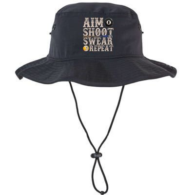 Aim Shoot Swear Repeat Funny Pool Billards Gift Legacy Cool Fit Booney Bucket Hat