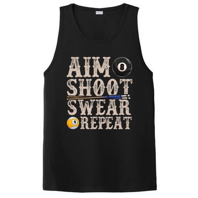 Aim Shoot Swear Repeat Funny Pool Billards Gift PosiCharge Competitor Tank