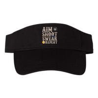 Aim Shoot Swear Repeat Funny Pool Billards Gift Valucap Bio-Washed Visor