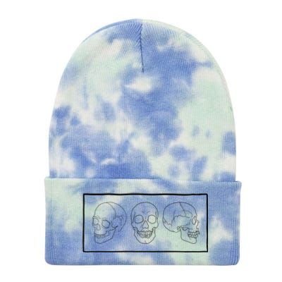 Aesthetic Skulls Soft Grunge Clothes Goth Teen Gift Tie Dye 12in Knit Beanie