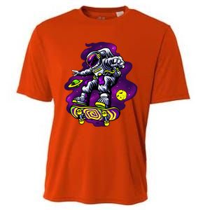 Astronaut Skateboard Skater Space Graphic Cute Gift Cooling Performance Crew T-Shirt