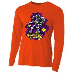 Astronaut Skateboard Skater Space Graphic Cute Gift Cooling Performance Long Sleeve Crew