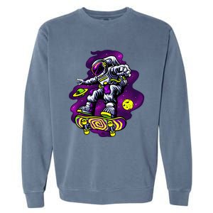 Astronaut Skateboard Skater Space Graphic Cute Gift Garment-Dyed Sweatshirt