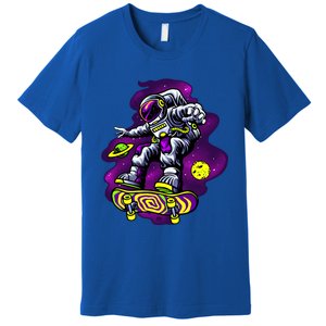 Astronaut Skateboard Skater Space Graphic Cute Gift Premium T-Shirt