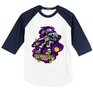 Astronaut Skateboard Skater Space Graphic Cute Gift Baseball Sleeve Shirt