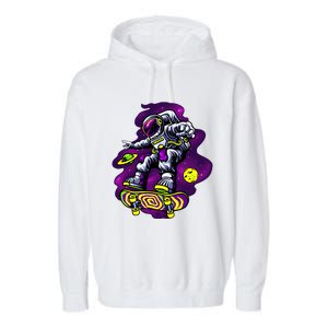 Astronaut Skateboard Skater Space Graphic Cute Gift Garment-Dyed Fleece Hoodie