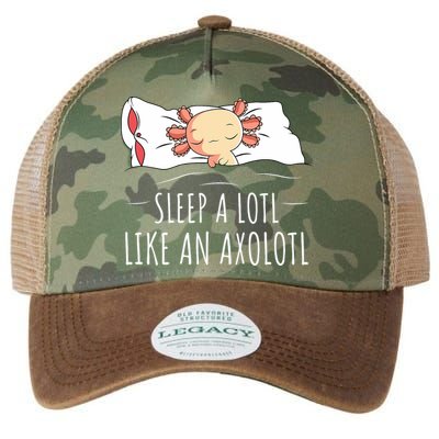 Axolotl Salamander Sleeping   Legacy Tie Dye Trucker Hat