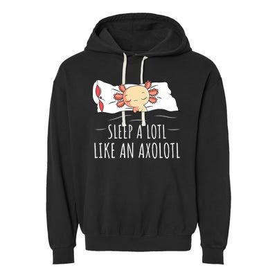 Axolotl Salamander Sleeping   Garment-Dyed Fleece Hoodie