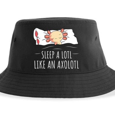 Axolotl Salamander Sleeping   Sustainable Bucket Hat