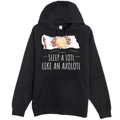 Axolotl Salamander Sleeping   Premium Pullover Hoodie