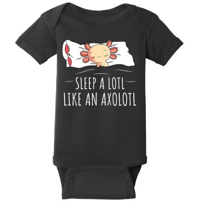 Axolotl Salamander Sleeping   Baby Bodysuit