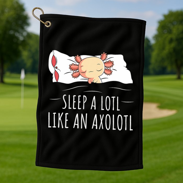 Axolotl Salamander Sleeping   Golf Towel