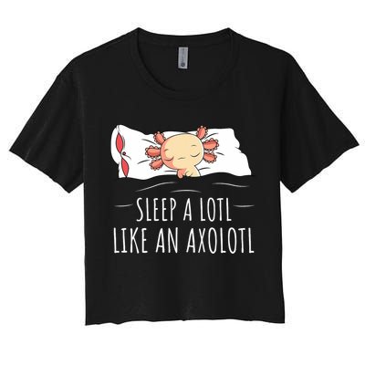 Axolotl Salamander Sleeping   Crop Top