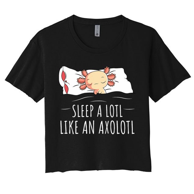 Axolotl Salamander Sleeping   Crop Top
