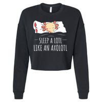 Axolotl Salamander Sleeping   Cropped Pullover Crew