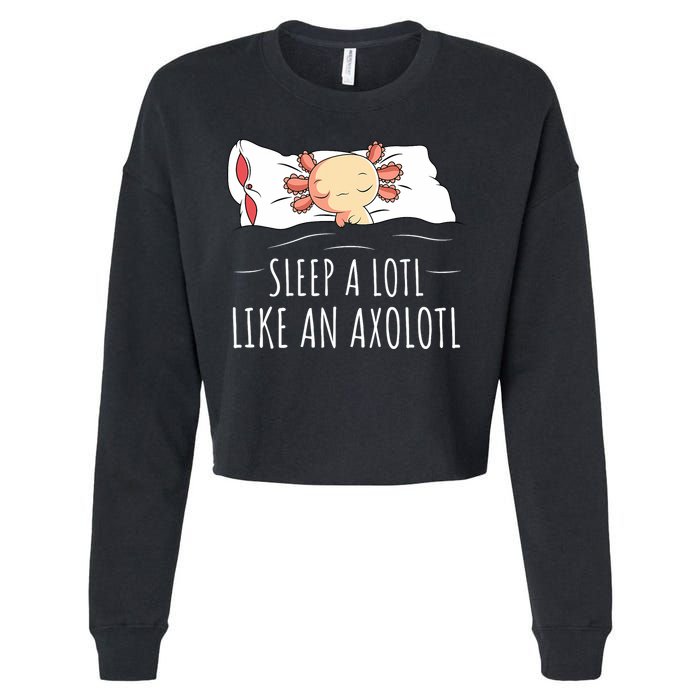 Axolotl Salamander Sleeping   Cropped Pullover Crew