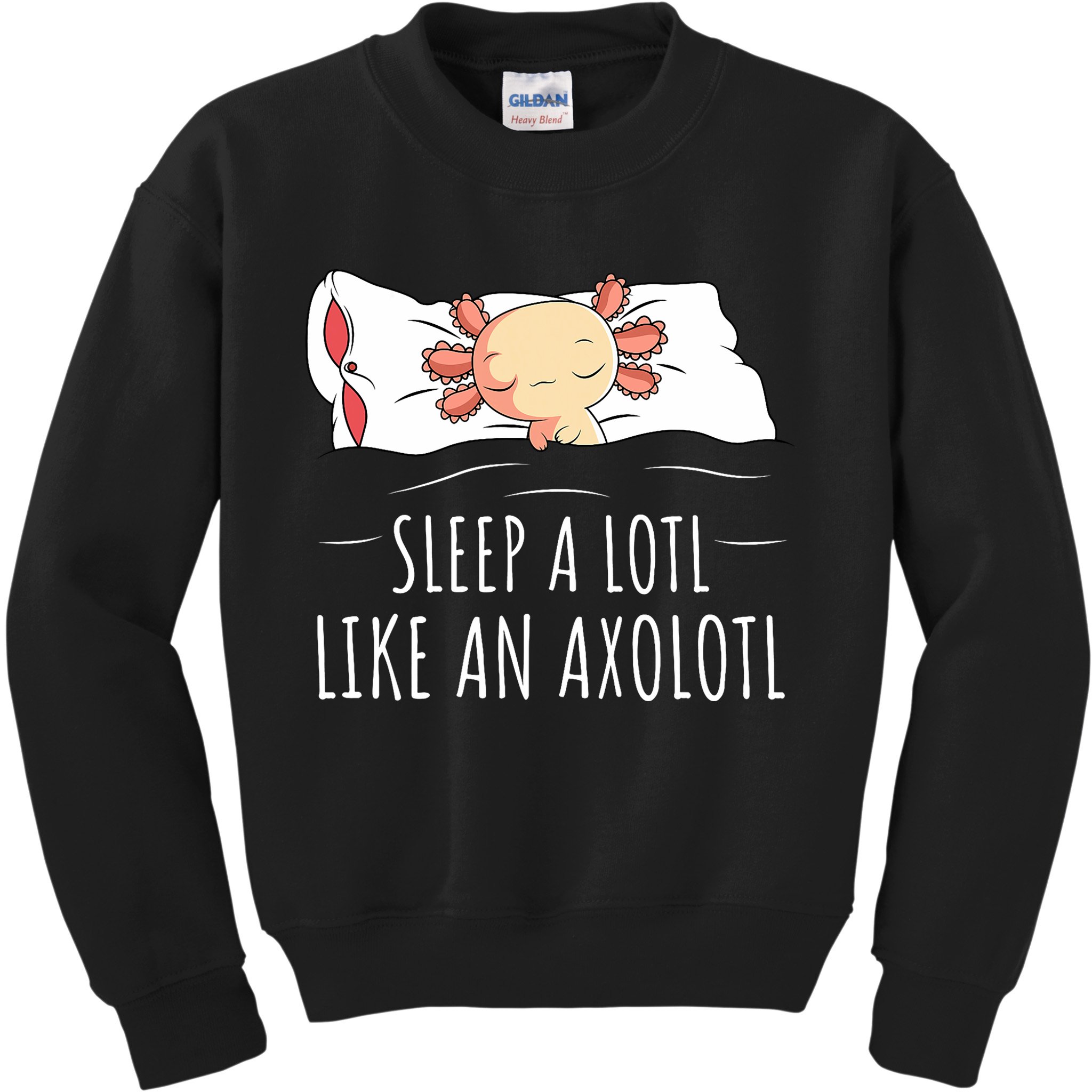 Axolotl Salamander Sleeping   Kids Sweatshirt