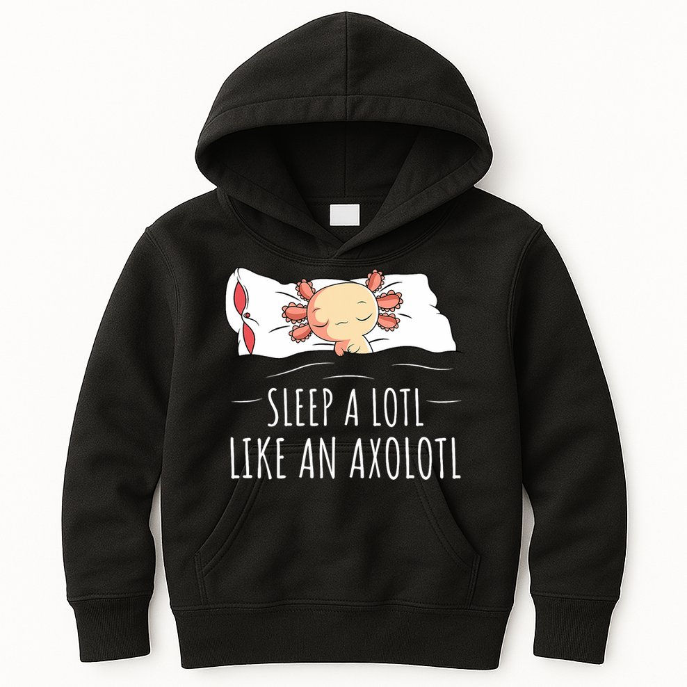 Axolotl Salamander Sleeping   Kids Hoodie