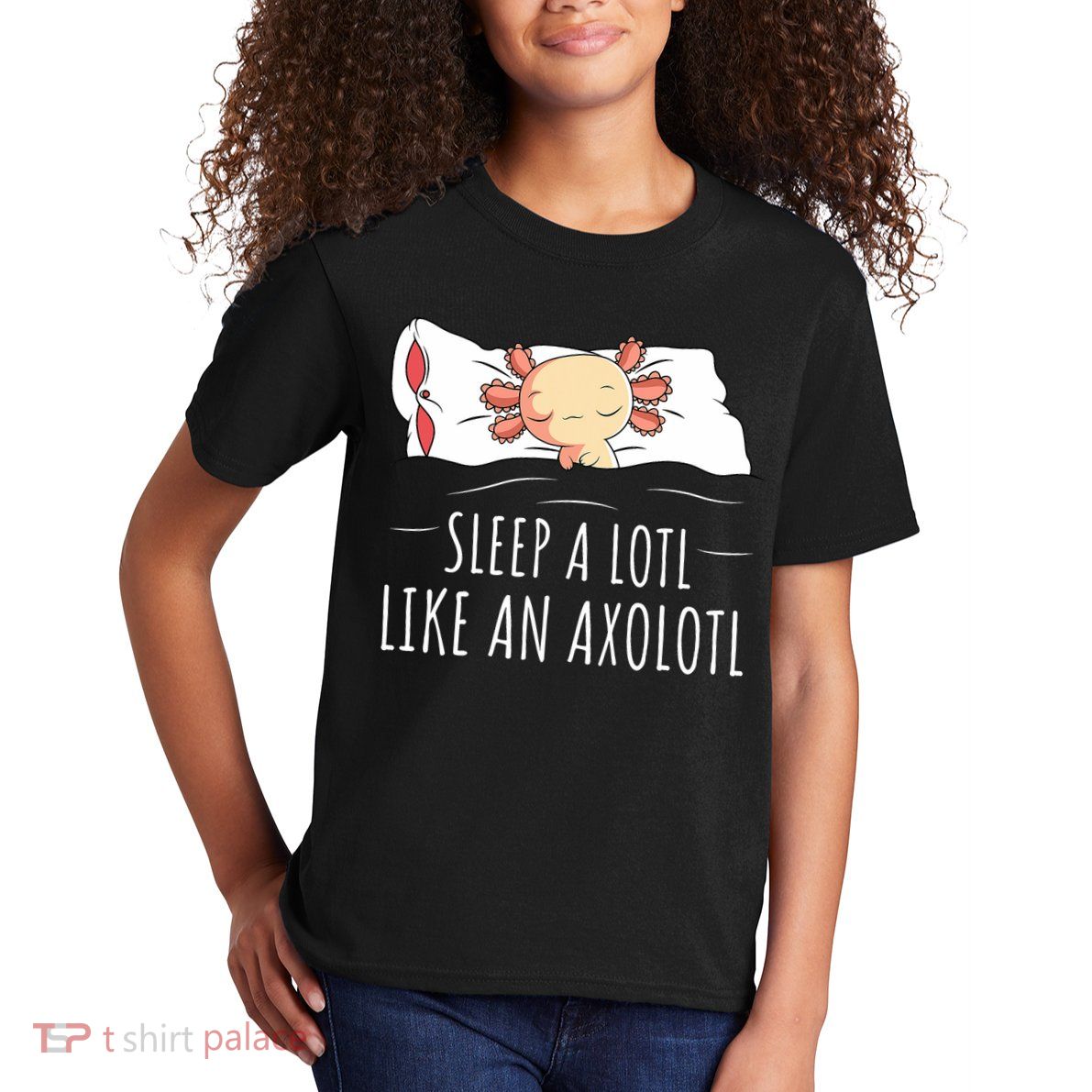 Axolotl Salamander Sleeping   Kids T-Shirt